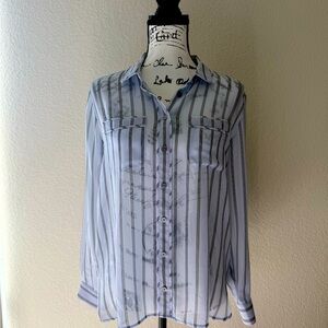 Striped Button-Up Blouse
